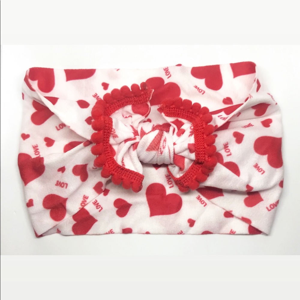 Pom Pom Heart turban headband